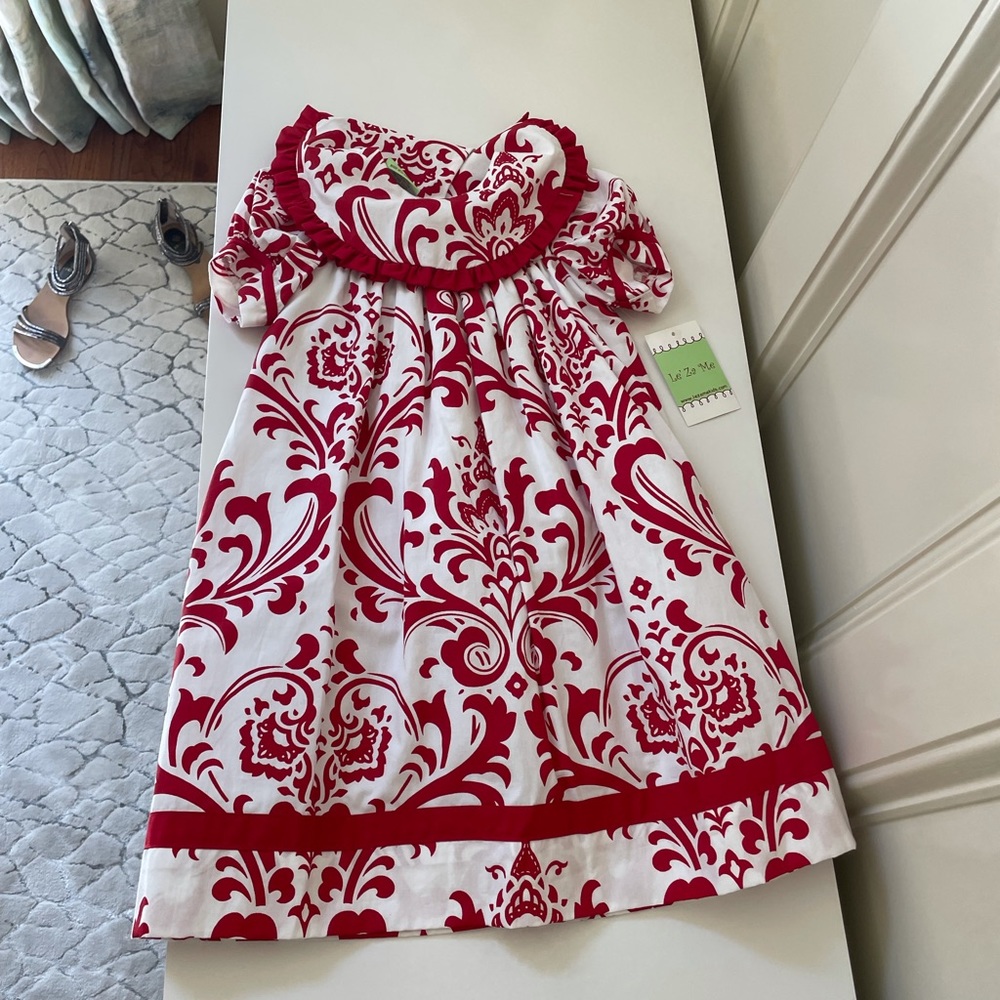 Le Za Me Red & White Dress 4T NWT
